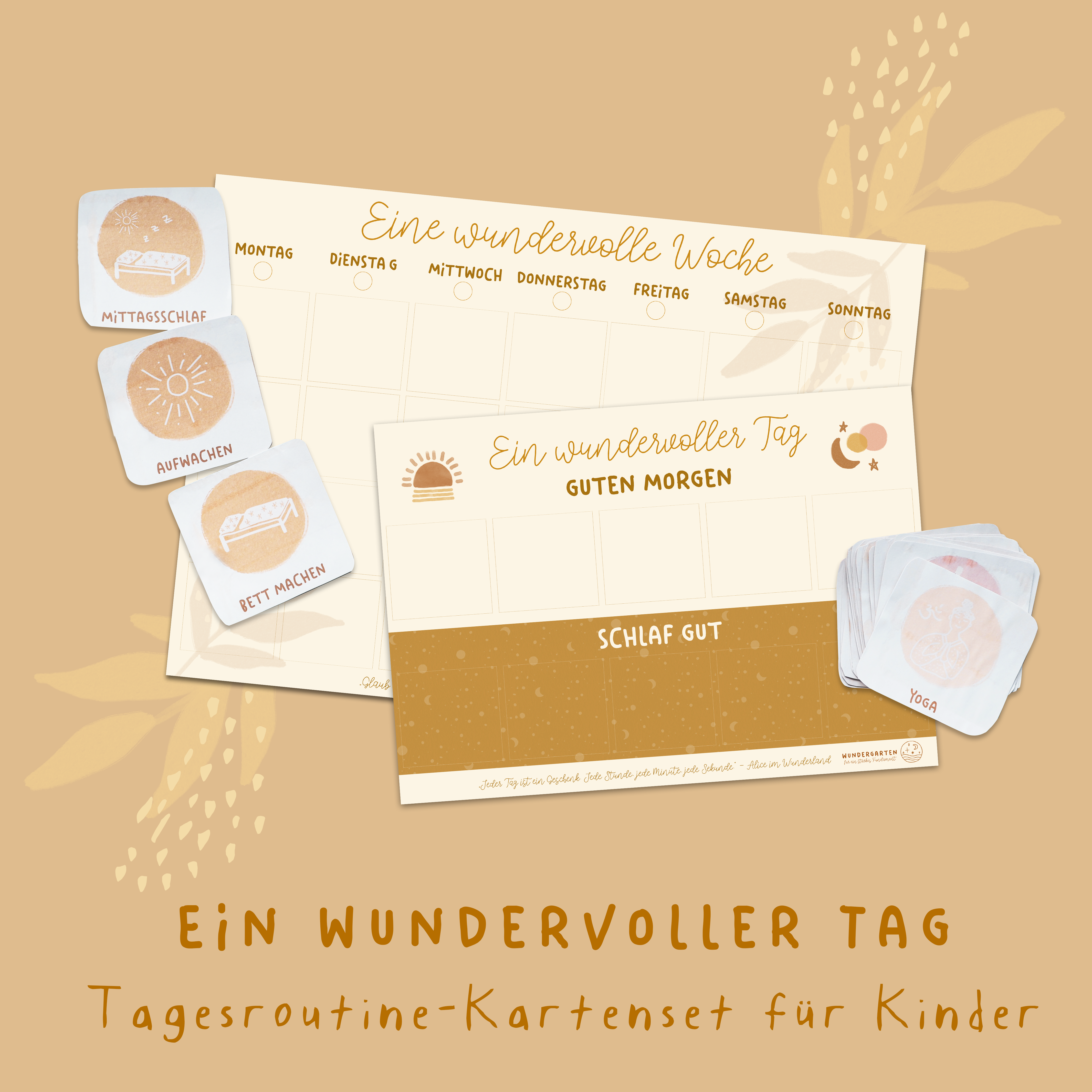 "Ein wundervoller Tag" - Tagesroutine-Kartenset und Planer für Kinder (Print-at-Home Kit)